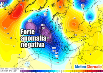 Meteo Europa: vasta anomalia di potenziale a ovest
