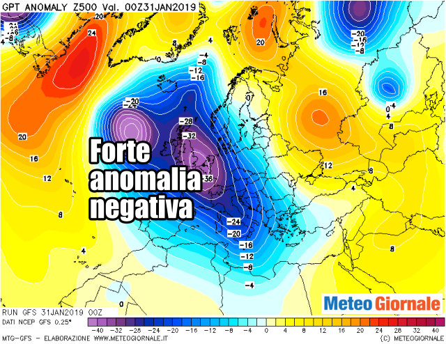 Meteo Europa: vasta anomalia di potenziale a ovest