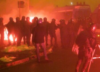 Tafferugli tra tifosi Atalanta e polizia