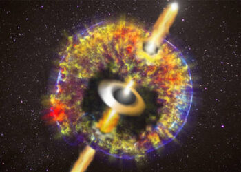 Vista dalla Terra la luce di una catastrofe cosmica