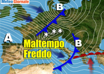 Meteo ITALIA: 2 perturbazioni, calo termico fortissimo. Neve, ghiaccio in collina