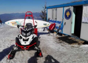 Scia con la tavola da surf sul Bondone, 25enne multato