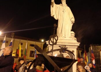 Tornata a Norcia la Fiaccola Benedettina