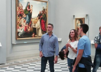 Batistuta dopo la festa visita Uffizi