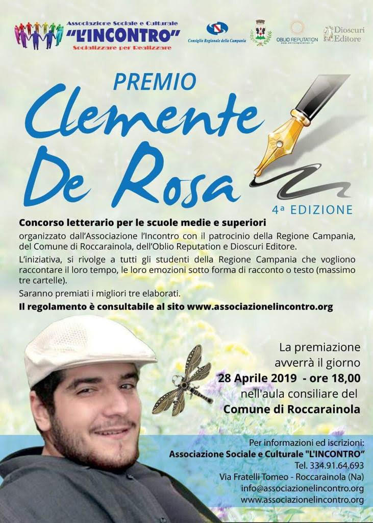 Domenica 28 Aprile 4° edizione del Concorso Letterario “Clemente De Rosa”