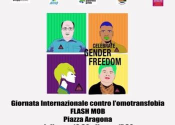 Flashmob a piazzetta Aragona per dire no a omofobia, bifobia e transfobia