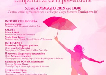 Taurianova, l’Auser Territoriale di Gioia Tauro organizza un primo incontro di sensibilizzazione alla prevenzione del tumore al seno