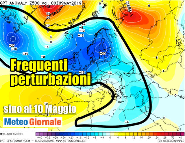 Meteo lungo termine: possibilità di piogge sull’Italia