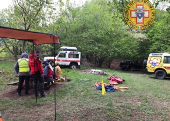 Soccorritore ferito in esercitazione
