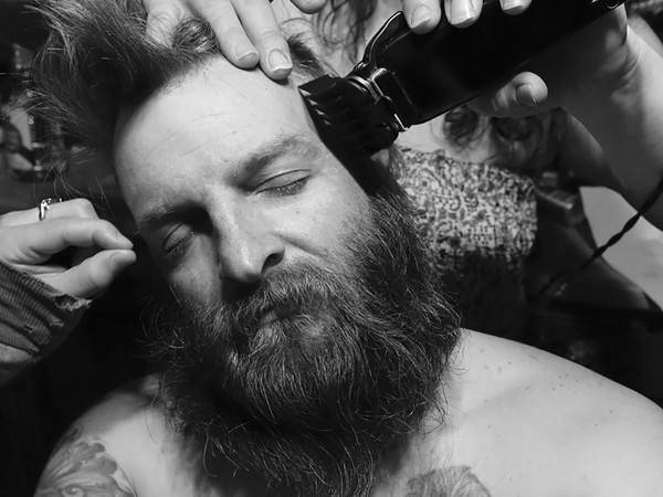 © LarryFink_186: Denny’s Haircut, March 2015 © Larry Fink Benassi: © Jacopo Benassi