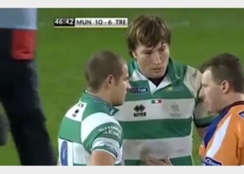 L’arbitro richiama il rugbista che simula: “Tra 15 giorni qui c’è una partita di calcio”