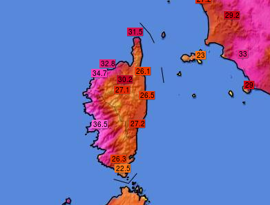 Meteo da record in Corsica, clamorosi 40 gradi ad Ajaccio