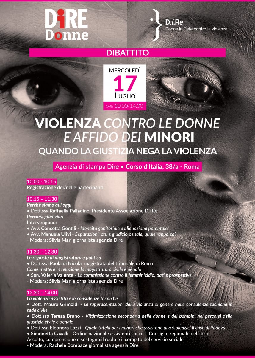 17 luglio. Violenza contro le donne e affido dei minori. Quando la giustizia nega la violenza