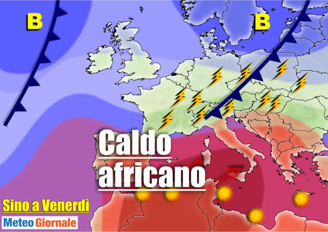 immagine 1 articolo meteo con ondata di caldo e temporali