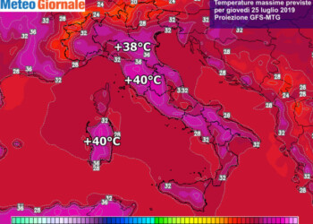 METEO ITALIA ieri sfiorati 40 GRADI. Oggi PICCO del CALDO