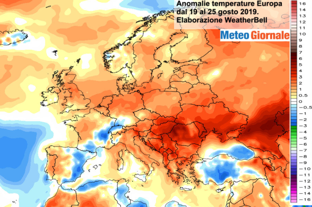 Anomalie temperatura, fine d’agosto caldo in Europa. Estate, quando la fine