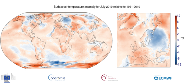 immagine 1 articolo clima luglio 2019 record il piu caldo di sempre battuto il 2016