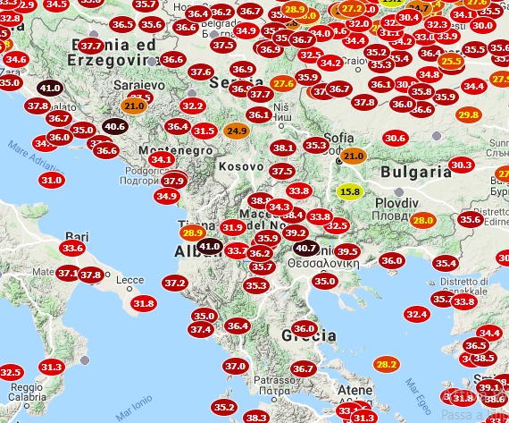 immagine 1 articolo meteo balcani forte ondata di caldo 42 gradi in albania