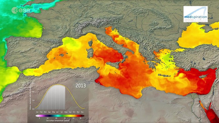 Ondate di calore nel Mediterraneo profondo, +2 gradi