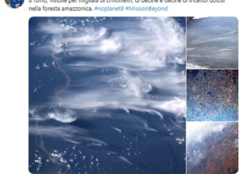 Parmitano, il fumo dell’Amazzonia per migliaia di chilometri