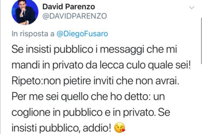Rissa Parenzo-Fusaro: ”Pubblico tuoi sms privati da lecc…”, ”Ti denuncio”  