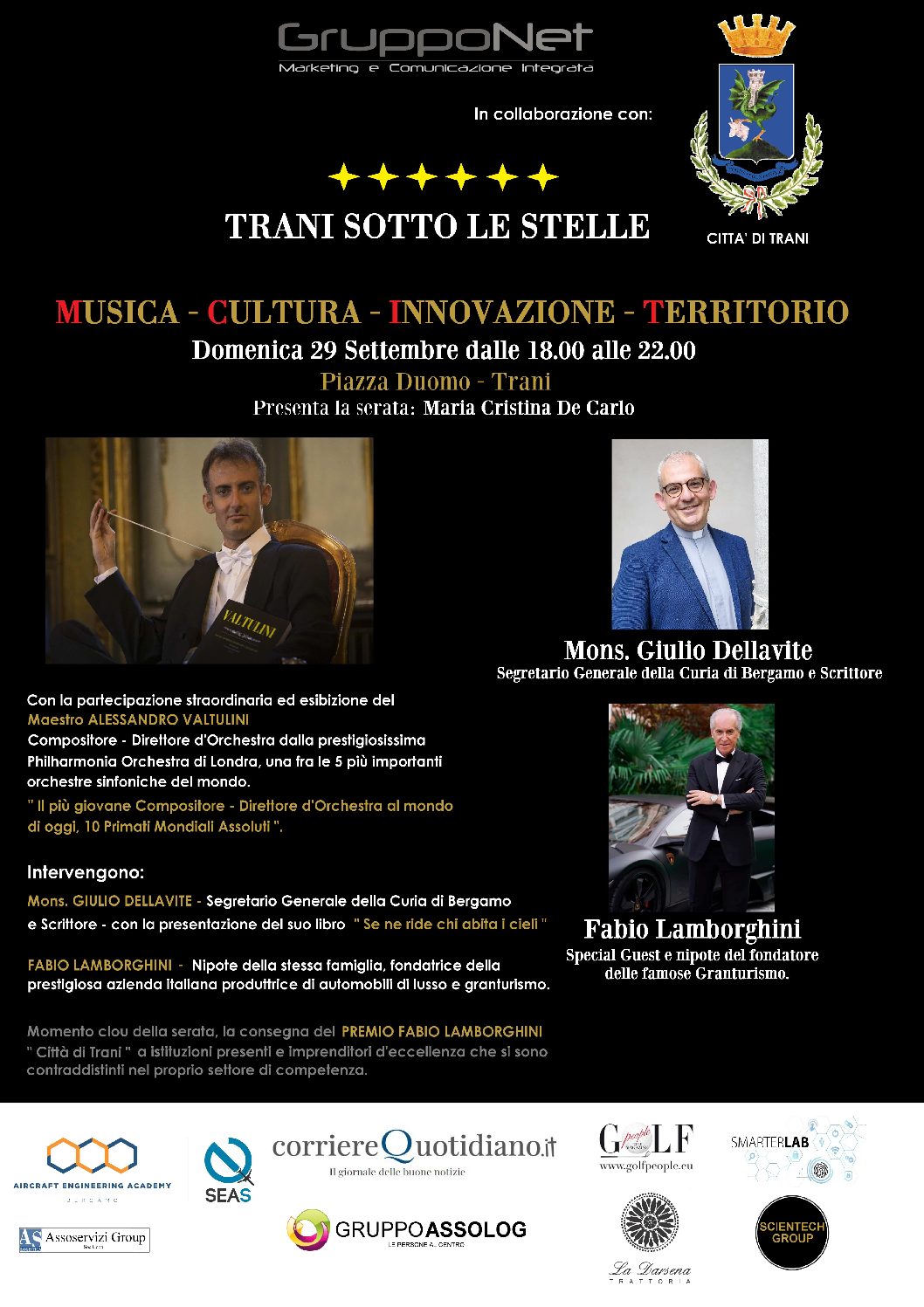 “TRANI SOTTO LE STELLE”:  MUSICA, CULTURA, INNOVAZIONE E TERRITORIO