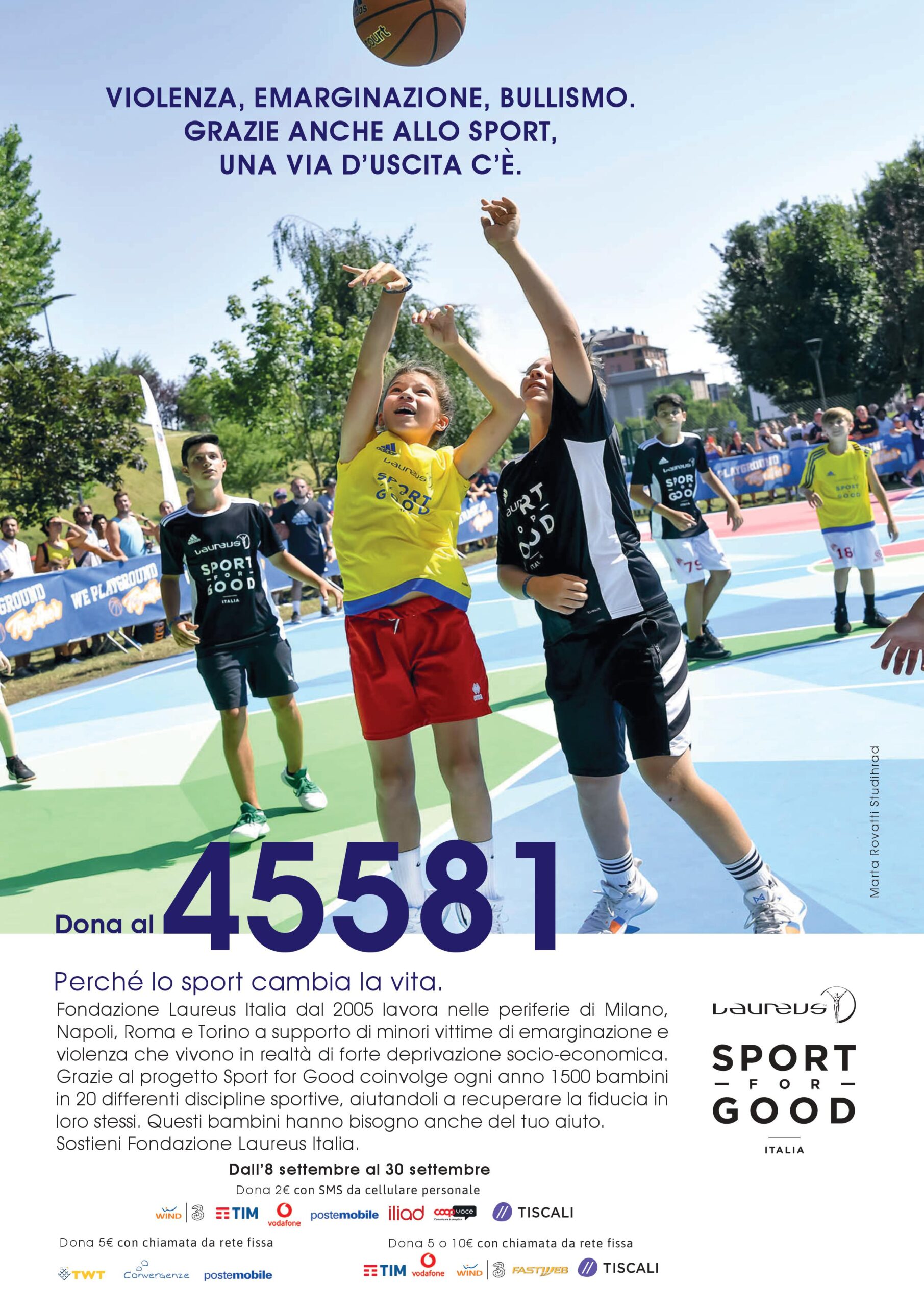 Lo sport è strumento di educazione e inclusione sociale:  Laureus aiuta i bambini a rischio delle periferie di Milano e Roma