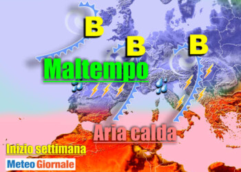 Meteo da oggi a mercoledì avremo due perturbazioni