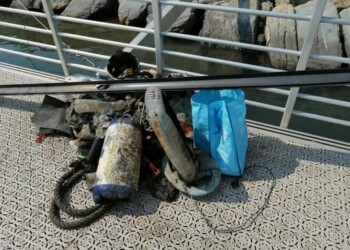 Sub volontari puliscono fondale porto