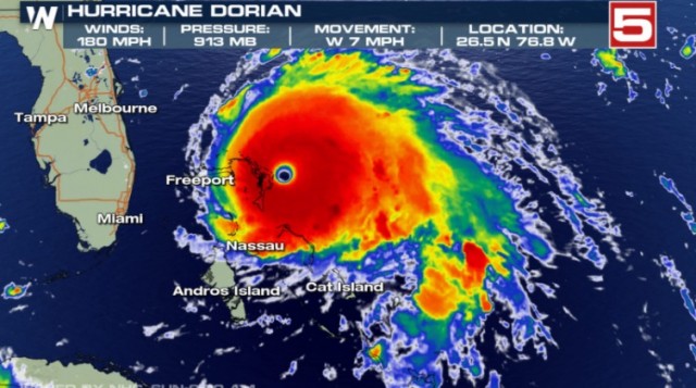 Uragano Dorian è categoria 5, ora fa davvero paura! Bahamas nel mirino