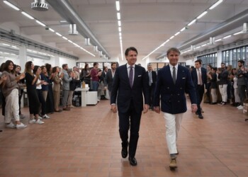 Il premier Conte in visita da Cucinelli