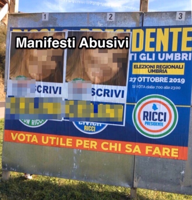 Ricci denuncia, coperti nostri manifesti