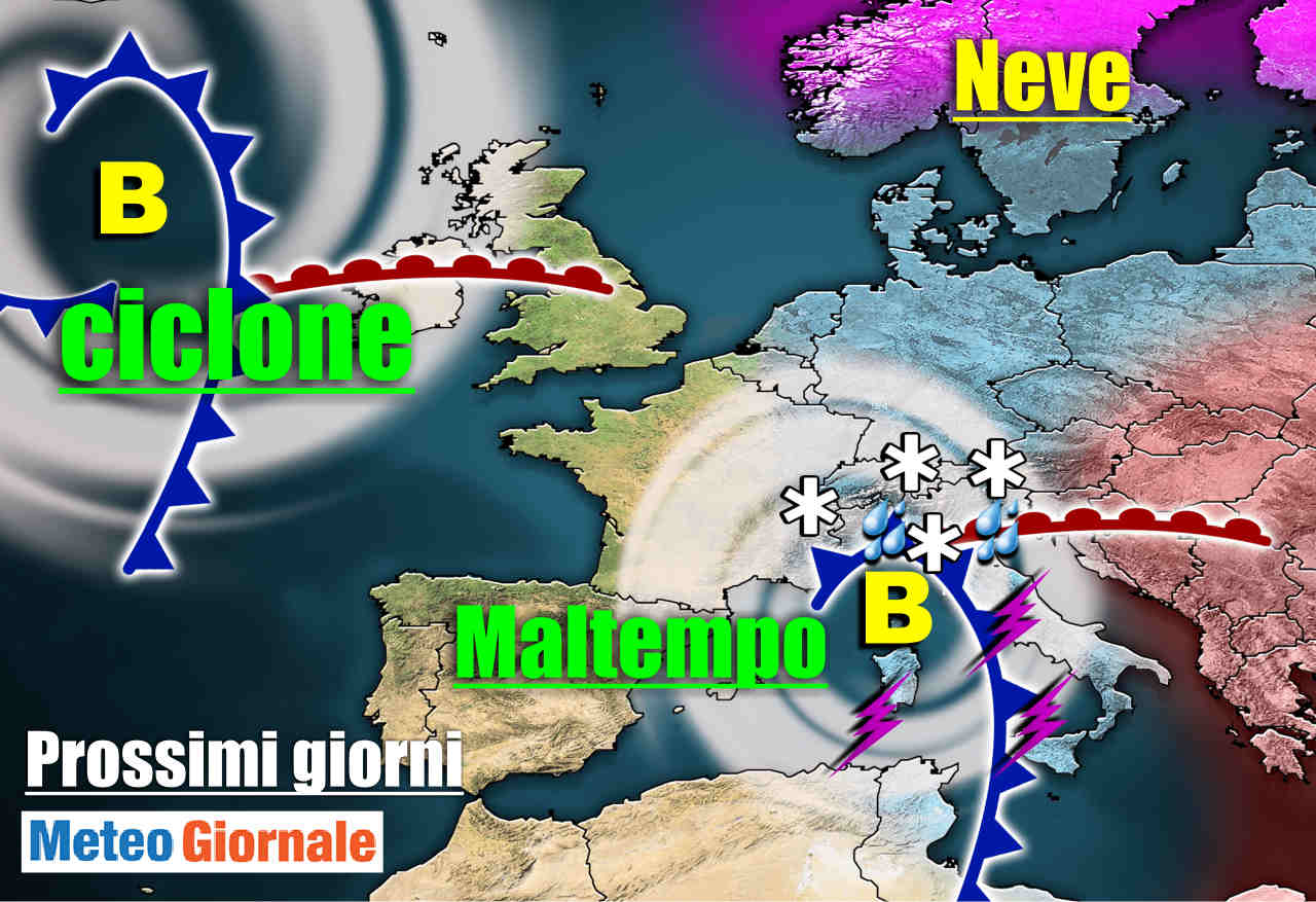 immagine 1 articolo meteo 7 giorni da un ciclone allaltro ancora pioggia vento e neve