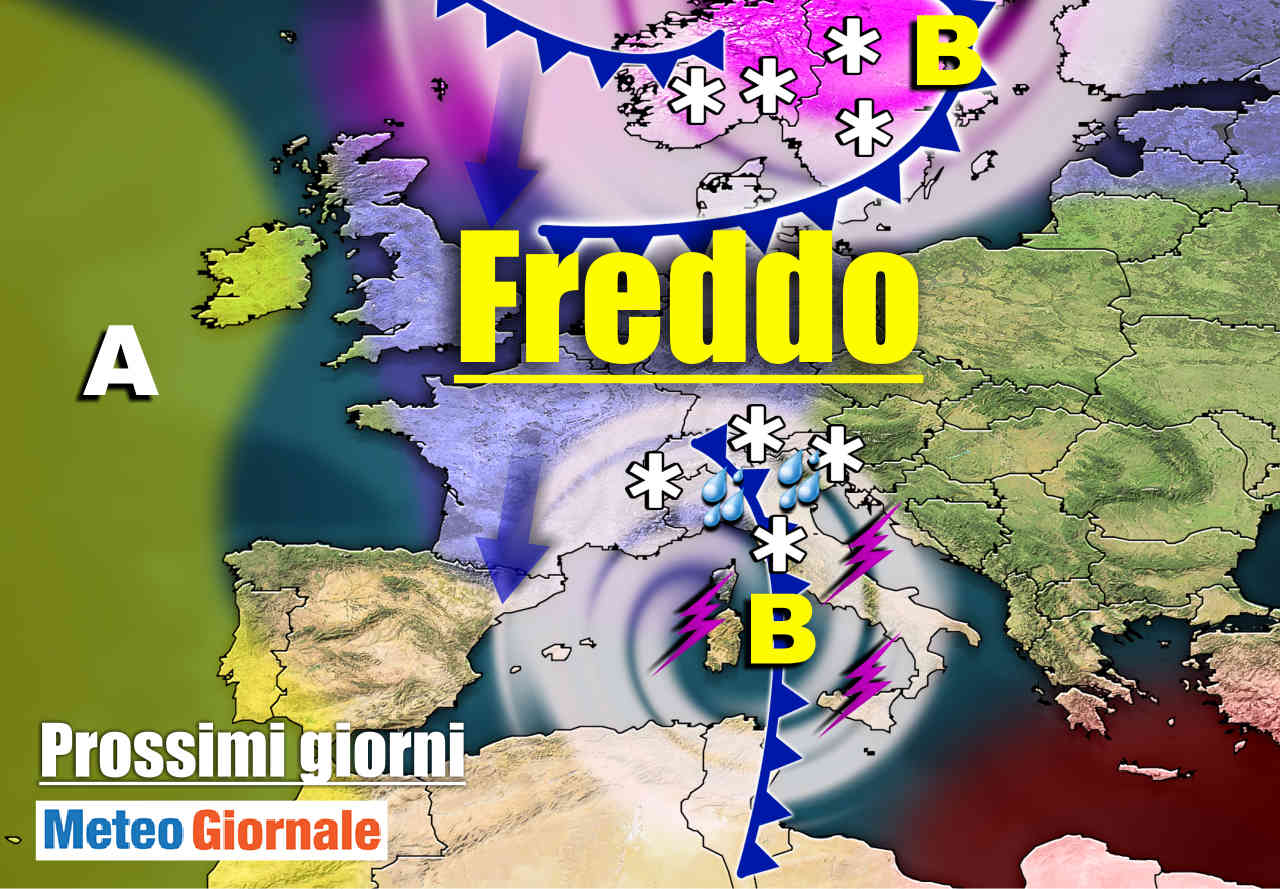 immagine 1 articolo meteo 7 giorni nuova ondata di maltempo da domenica con pioggia e neve