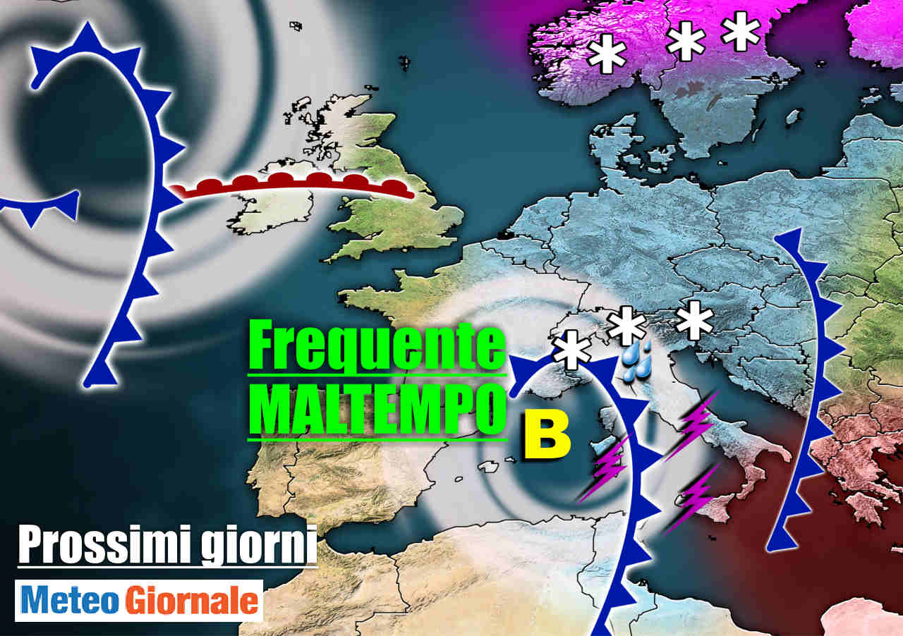 Meteo 7 giorni: PIOGGIA, VENTO e NEVE. Ancora altro MALTEMPO in settimana