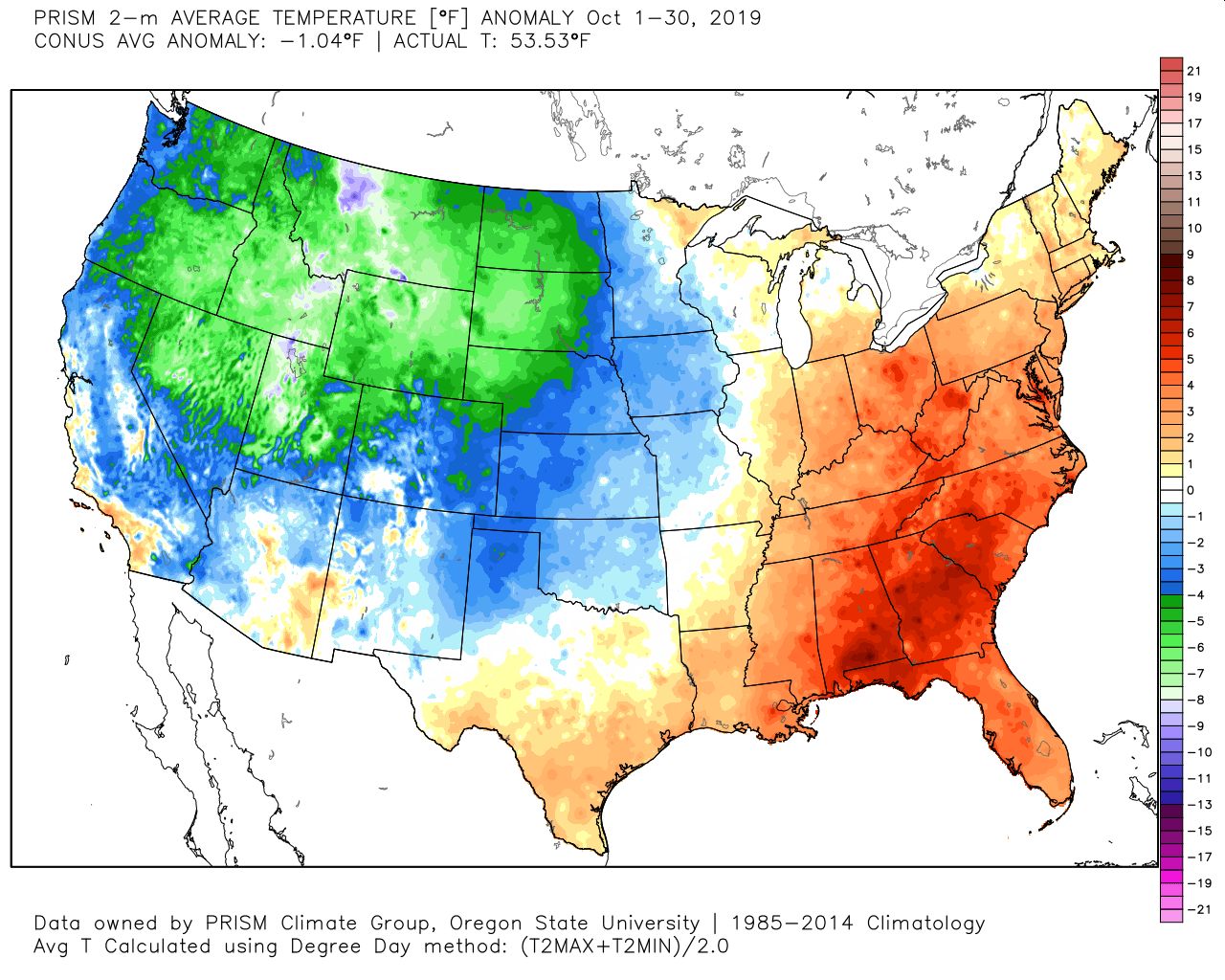 Meteo Stati Uniti: Ottobre estremo, tra record di freddo e di caldo
