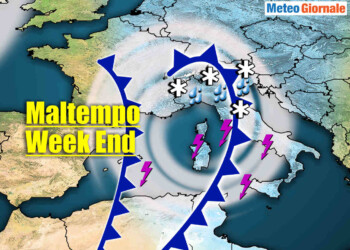 Meteo WEEKEND di forti PIOGGE e NUBIFRAGI