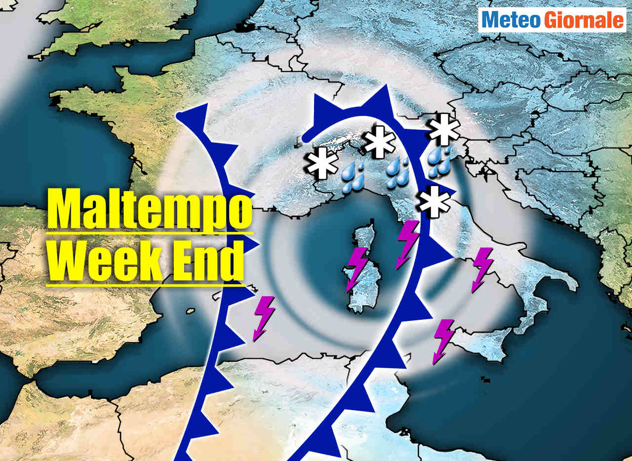 Meteo WEEKEND di forti PIOGGE e NUBIFRAGI