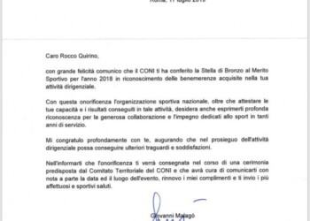 STELLA DI BRONZO AL NS PRESIDENTE