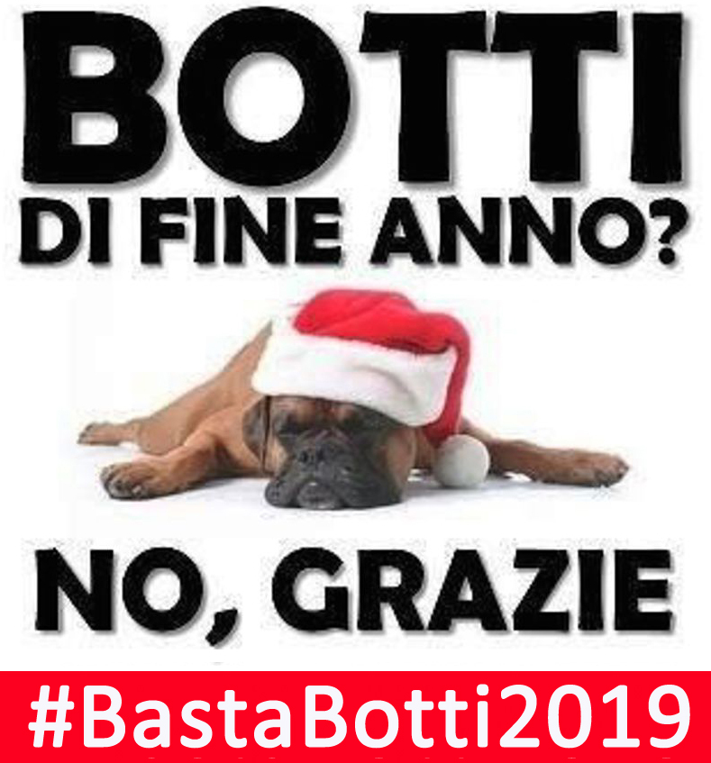 Inizia la Campagna “Basta Botti 2019” da parte del Partito Animalista Italiano per invitare Prefetture e Comuni a Vietare i Botti di fine anno