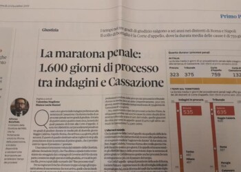 Il processo penale è lungo 1.426 giorni