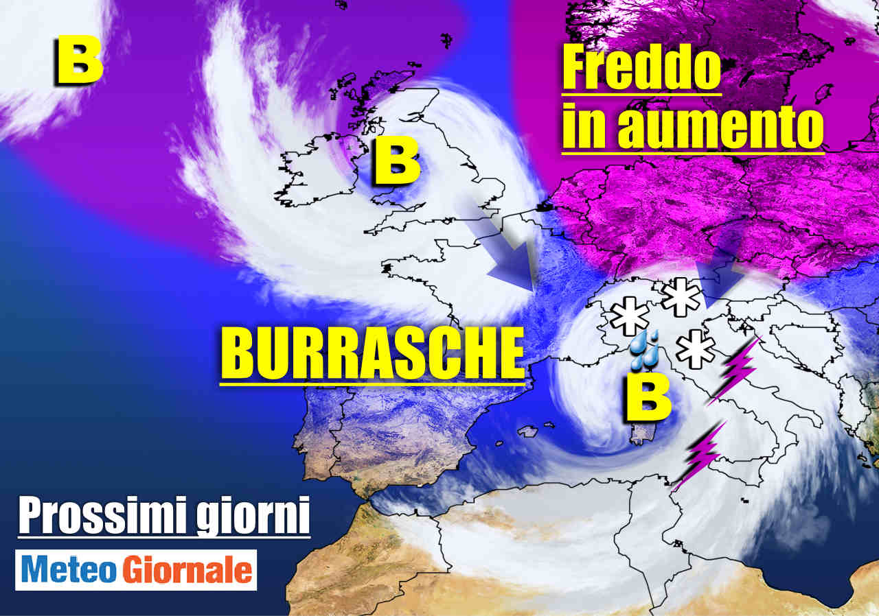 immagine 1 articolo meteo 7 giorni serie di perturbazioni attesa anche neve a quote basse