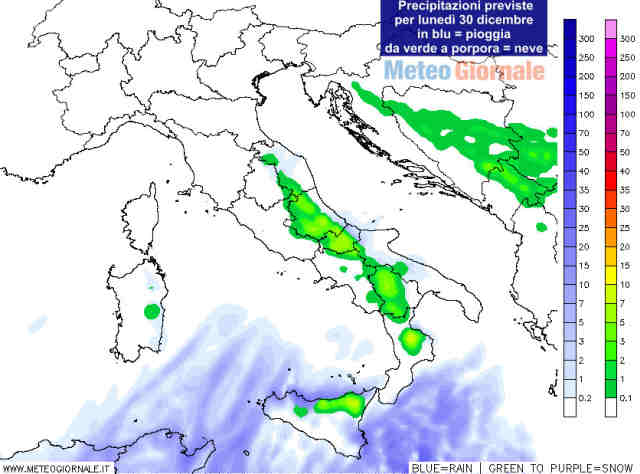 immagine 2 articolo previsioni lunedi 30 dicembre residua neve quote basse al sud