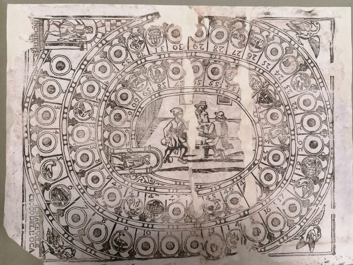 Ritrovato a Chieti gioco oca del’700