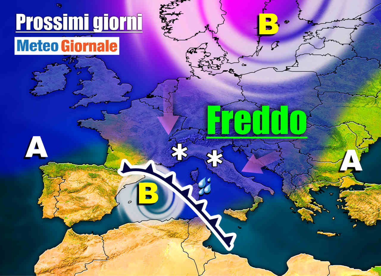 immagine 1 articolo meteo 7 giorni weekend con pioggia e neve a quote basse freddo in arrivo