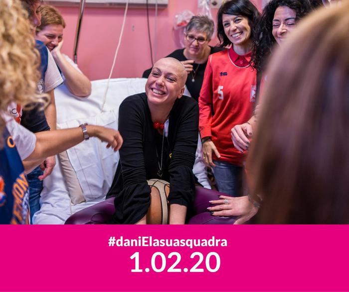 ‘#danielaelasuasquadra’ contro il cancro
