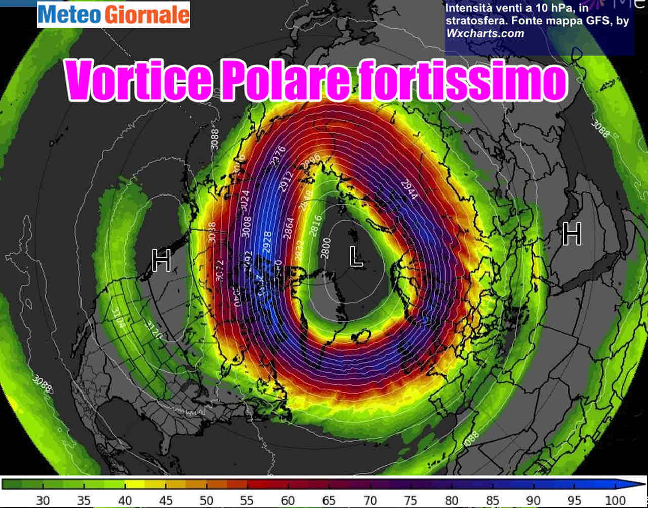 immagine 1 articolo vortice polare da record ao index livelli altissimi