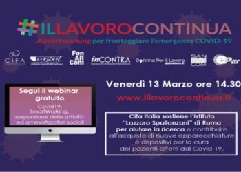 Coronavirus, Cifa lancia ‘#Illavorocontinua’ 