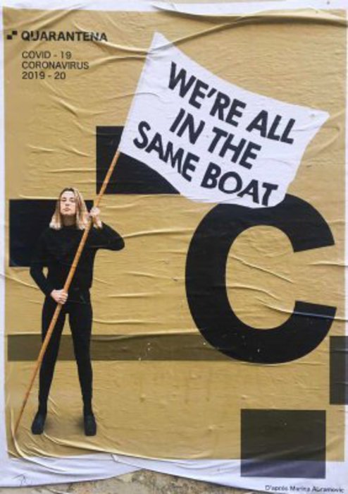 Coronavirus: manifesti a Firenze, ‘tutti nella stessa barca’