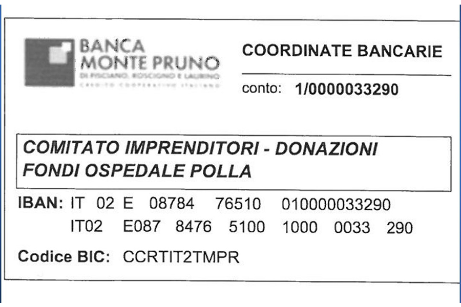 Coronavirus-Vallo di Diano, attiva una raccolta fondi in favore dell’ospedale “Luigi Curto” di Polla